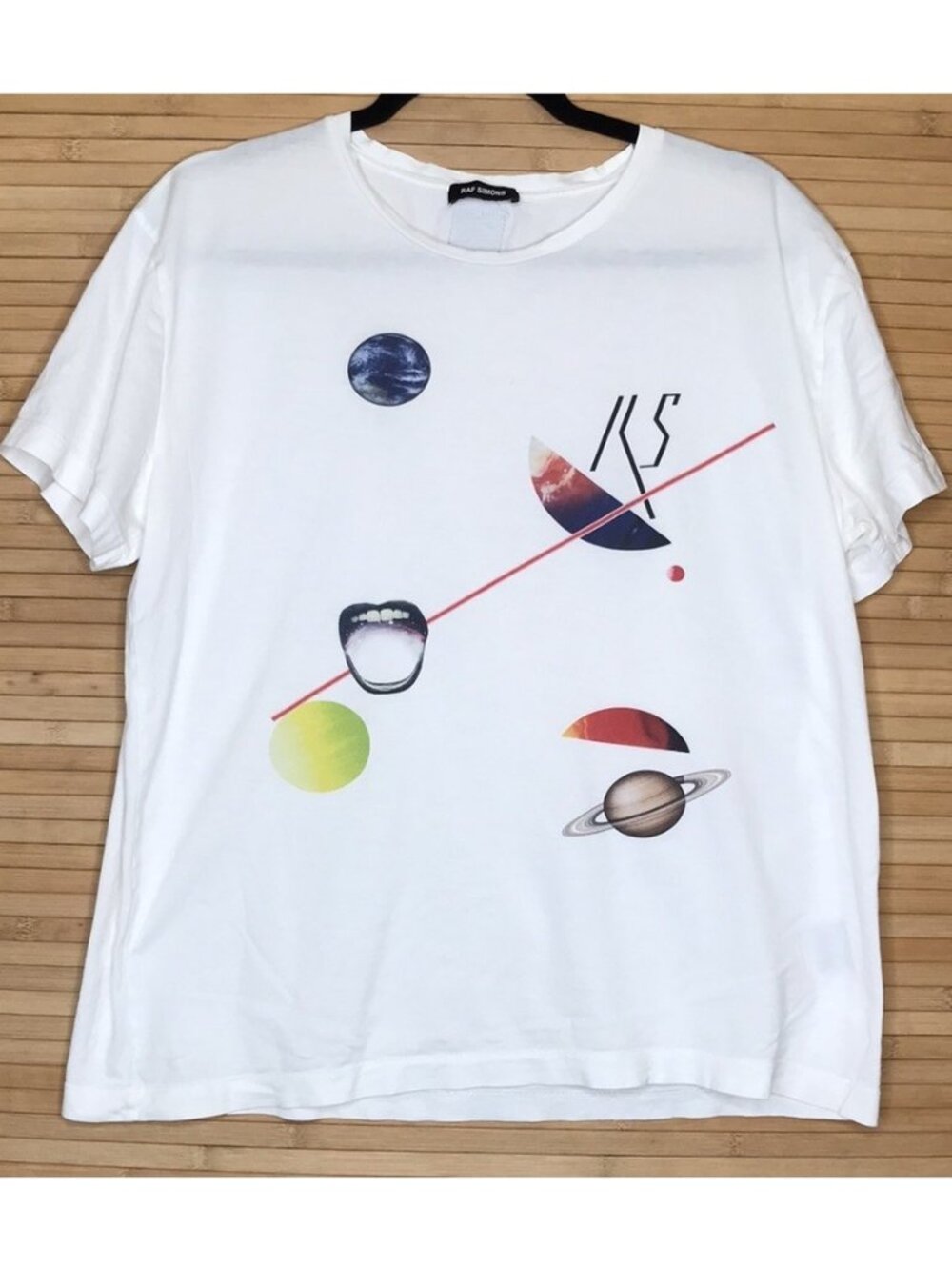 RAF Simons galaxy mouth white t shirt sz L Large 2015